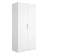 Armoire placard de rangement à 2 portes battantes, coloris blanc
