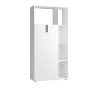 Armoire, placard de rangement avec 2 portes coloris blanc - longueur 90 x profondeur 38 x hauteur 186 cm