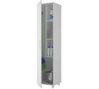 Armoire placard de rangement Chloé avec 1 porte à roulettes coloris blanc - longueur 42 x profondeur 41 x hauteur 183 cm