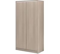 Armoire placard de rangement de 2 portes coloris Chêne - Blanc - Longueur 77 x profondeur 39 x hauteur 147 cm