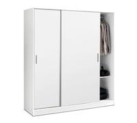 Armoire placard de rangement ROSA de 2 portes coulissantes coloris Blanc - longueur 182 x profondeur 56 x hauteur 200 cm