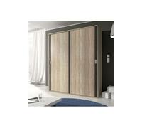 Armoire, placard garde-robe 2 portes coloris chene cambrian, graphite - Longueur 180 x Profondeur 55 x Hauteur 208 cm --