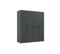 Armoire, placard garde-robe coloris graphite - Longueur 160 x Hauteur 185 x Profondeur 54 cm - -