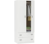 Armoire placard - meuble de rangement coloris Blanc brillant - Hauteur 180 x Longueur 74 x Profondeur 50 cm