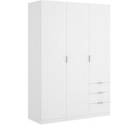 Armoire placard meuble de rangement coloris blanc - Longueur 121 x Profondeur 52 x Hauteur 184 cm