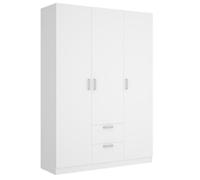 Armoire placard meuble de rangement coloris blanc - Longueur 150 x Profondeur 52 x Hauteur 215 cm