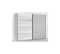 Armoire placard meuble de rangement coloris blanc - Longueur 225 x Hauteur 210 x Profondeur 65 cm --