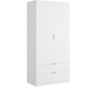 Armoire placard meuble de rangement coloris blanc - Longueur 81 x Hauteur 184 x Profondeur 52 cm
