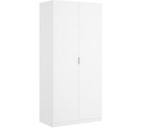 Armoire placard meuble de rangement coloris blanc - Longueur 81 x Hauteur 184 x Profondeur 52 cm
