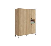 Armoire placard / meuble de rangement coloris chene dore - Hauteur 200 x Longueur 150 x Profondeur 55 cm --