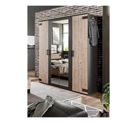 Armoire placard meuble de rangement coloris chene - Longueur 180 x Hauteur 210 x Profondeur 58 cm --