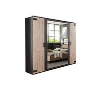 Armoire placard meuble de rangement coloris imitation chene - Longueur 225 x Hauteur 210 x Profondeur 58 cm --