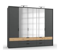 Armoire placard meuble de rangement Portofino graphite/imitation chêne artisan