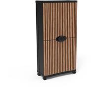 Plastiken – Armoire Space-saver – 90 cm – 4 étagères – Noir/bois
