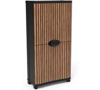 Armoire - PLASTIKEN - Space-saver - 90 cm - 4 étagères - Noir/gris