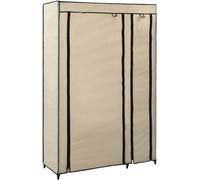 Armoire pliante crème, 110x45x175 cm, en tissu, avec étagères. Armoire, placard, meuble de rangement pour chambre à coucher ou entrée