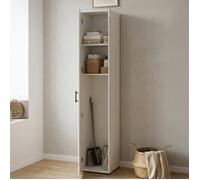Armoire polyvalente 1 porte Crucoli Dmora, en bois mélaminé blanc 40x206h cm