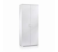 ARMOIRE POLYVALENTE AVEC 2 PORTES BATTANTES ET 4 ÉTAGÈRES BLANC