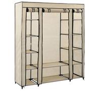 Armoire portative - vidaXL - Crème - 150x45x176 cm - Tissu intissé - Tubes de fer