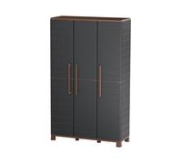 Art Plast Armoire Porte-Bidet Anthracite 3 Portes 3 étagères réglables 102 x 37 x 169 cm - Armoire de Rangement pour Garage