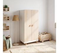 Armoire pour enfant "Vaarentaa", dimensions : 126 x 60 x 41 cm, couleur : blanc / imitation chêne