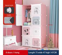 Armoire pour enfants 8-1 - Armoire modulaire en plastique, autoportante - Rangement gain de place, idéal pour créer un portant à vêtements DIY dans la chambre - Organisateur pour jouets et vêtements -