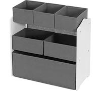 Armoire pour enfants à 6 compartiments en MDF gris/blanc, 63 x 39,5 x 60 cm
