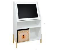 Armoire pour enfants avec tableau, modèle Rebecca Elio, dimensions 105x65,5x30 cm, en MDF et bois de pin, finition blanche