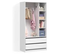 Armoire pour enfants Livinity Trento Blanc 100x200cm avec 2 tiroirs, Model 58938