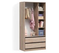 Armoire pour enfants Livinity Trento Sonoma 100x200cm avec 2 tiroirs, Model 58961