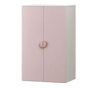 Armoire pour enfants 'Sandnes' avec 2 portes 123 x 60 x 40 cm blanc/rose