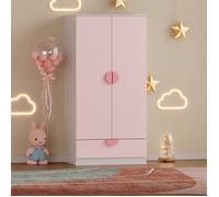 Armoire pour enfants Sandnes 123 x 60 x 40 cm blanc rose