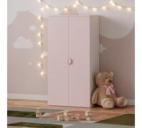 Armoire pour enfants 'Sandnes' avec 2 portes 123 x 60 x 40 cm blanc/rose