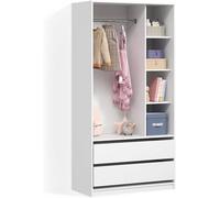 Armoire pour enfants Trento, blanche, 100 x 200 cm, avec 2 tiroirs. Solution gain de place idéale pour le quotidien