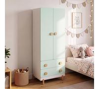 Armoire enfant Vaarentaa 2 portes 2 tiroirs 156 x 60 x 41 cm vert menthe