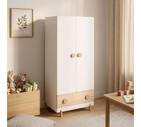 Armoire pour enfants "Vaarentaa" avec tiroir, dimensions : 126 x 60 x 41 cm, couleur : blanc / imitation chêne