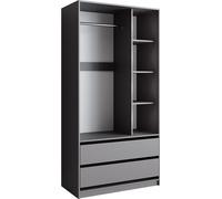 Armoire pour enfants Vicco Elmo Anthracite 100x200cm avec 2 tiroirs, Model 49845