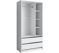 Armoire pour enfants Vicco Elmo Blanc 100x200cm avec 2 tiroirs, Model 40789