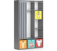 Armoire pour enfants Vicco Luigi Gris 105.8x178.1cm Avec boîtes pliantes (multicolores), Model 40722