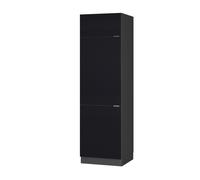 Vicco Armoire pour frigo Fame-Line, Noir rayé, 60cm | Façade en MDF · ✓ Niche pour réfrigérateur · Pieds réglables en hauteur · Poignées en métal · Fermeture douce