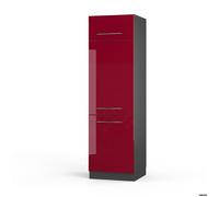 Armoire pour frigo Fame-Line, 60cm, Rouge bordeaux Haute brillance/Anthracite, Vicco 35569