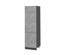 Vicco Armoire pour frigo R-Line, Béton, 60cm | 3 Portes · ✓ Niche pour réfrigérateur · Pieds réglables en hauteur · 1 Tablette · Librement combinable