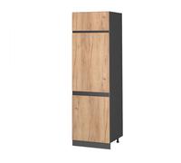 Armoire pour frigo R-Line, 60cm J-Shape, Chêne de force doré/Anthracite, Vicco 39749