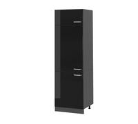 Armoire pour frigo R-Line, 60cm, Noir Haute brillance/Anthracite, Vicco 41084