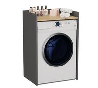 3xE Living Armoire de Salle de Bain pour Machine à Laver, sur Pied Durable avec étagère - Anthracite/Artisan Oak, 64 x 97 x 50 cm
