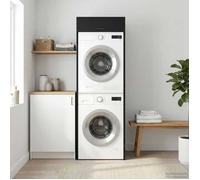 Armoire pour Machine à Laver élégant - ECOHOME - bois d'ingénierie - chêne noir - 67,5 x 68 x 200 cm - 1 porte à charnières@887793