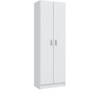 Armoire rangement chaussures - meuble d'entrée - 2 portes avec étagères- L59 x P37 x H180 cm - Basic