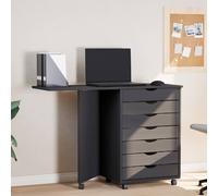 vidaXL Armoire roulante avec bureau MOSS – Bois de pin Marron miel