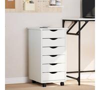 vidaXL Armoire roulante avec tiroirs MOSS blanc bois de pin solide