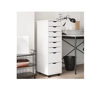 vidaXL Armoire roulante avec tiroirs MOSS bois de pin solide – Blanc G